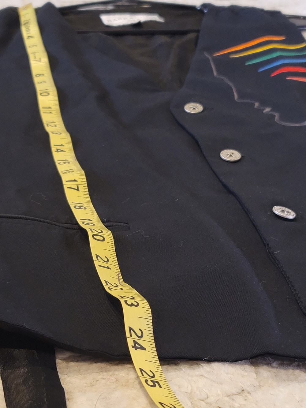 BARRACUDA PARIS Black Vest Face with Rainbow Embroidery - Picture 7 of 9